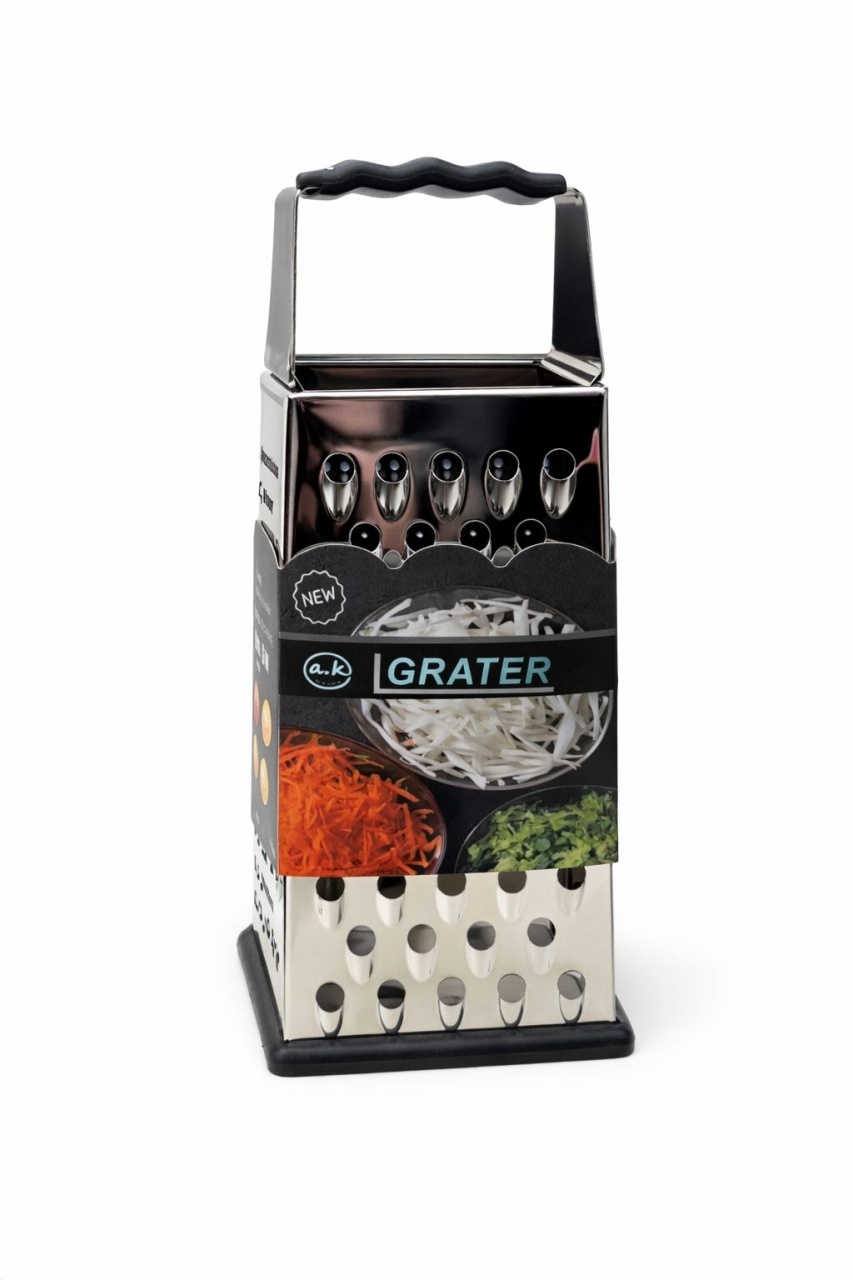 Răzătoare din oțel inoxidabil cu mâner ergonomic, multifuncțională, argintie 2