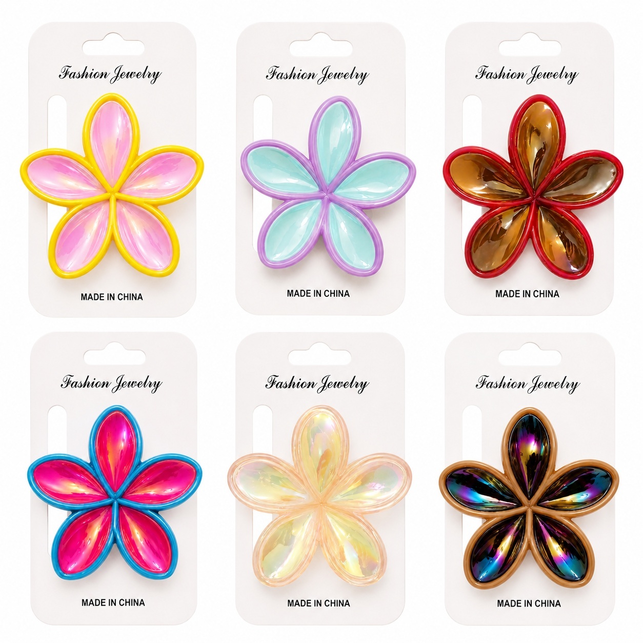 Set 12 Clești de Păr Model Floare 8 cm – Clame Colorate Elegante pentru Fete și Femei 3
