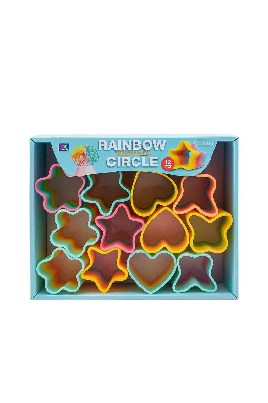 Set 12 Forme Rainbow pentru Joaca si Creativitate , Inimi, Stele, Floare 2