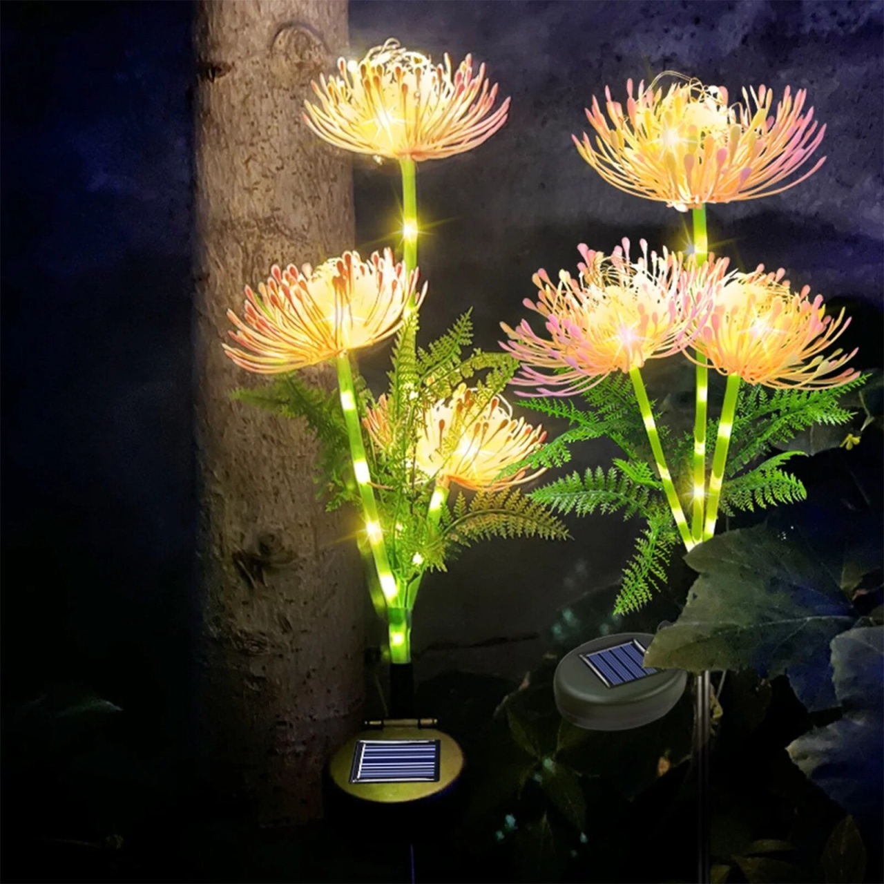 Set 2 Lampi Solare Decorative cu Flori Artificiale, IP65, Rezistente la Intemperii, Multicolore 4