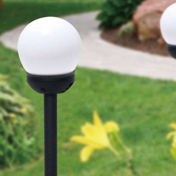 Set 2 Lampi Solare Gradina Glob LED Lumina Calda cu Tarus pentru Alei Curte Exterior 2