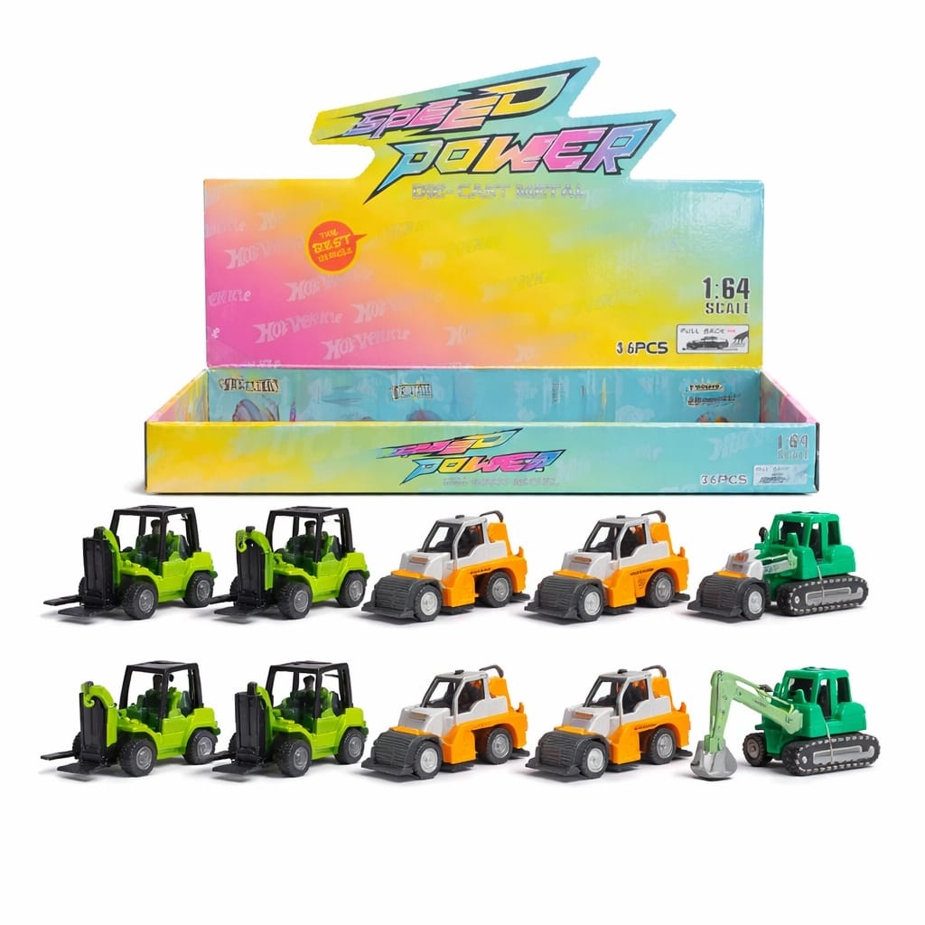 Set 36 Mașinuță metalică die-cast NewQida 1:64, material aliaj, diverse culori 2