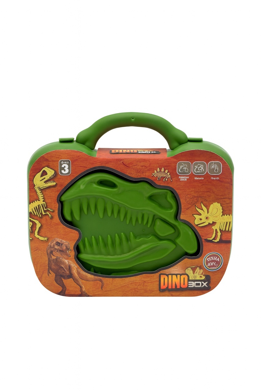 Set Dinozauri Dino Box , 24 Piese, Cutie 25x24x8 cm, Jucarii Preistorice cu Vulcan, Copaci si Figurine