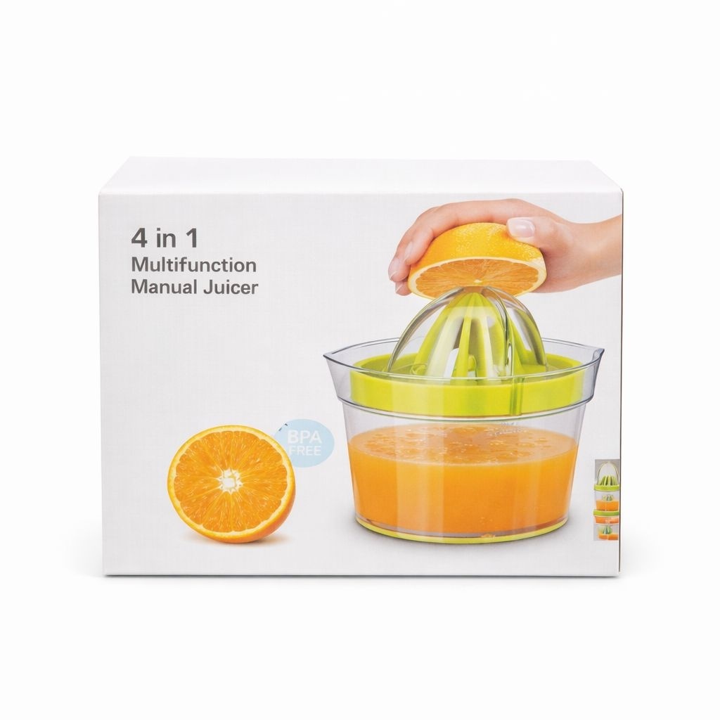 Storcător manual de citrice, 4 în 1, din plastic, pentru bucătărie, verde 3