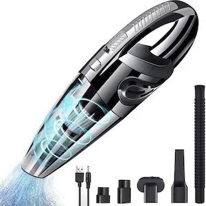 Aspirator auto portabil fara fir, reincarcabil USB, 2200mAh, accesorii multiple, filtru lavabil