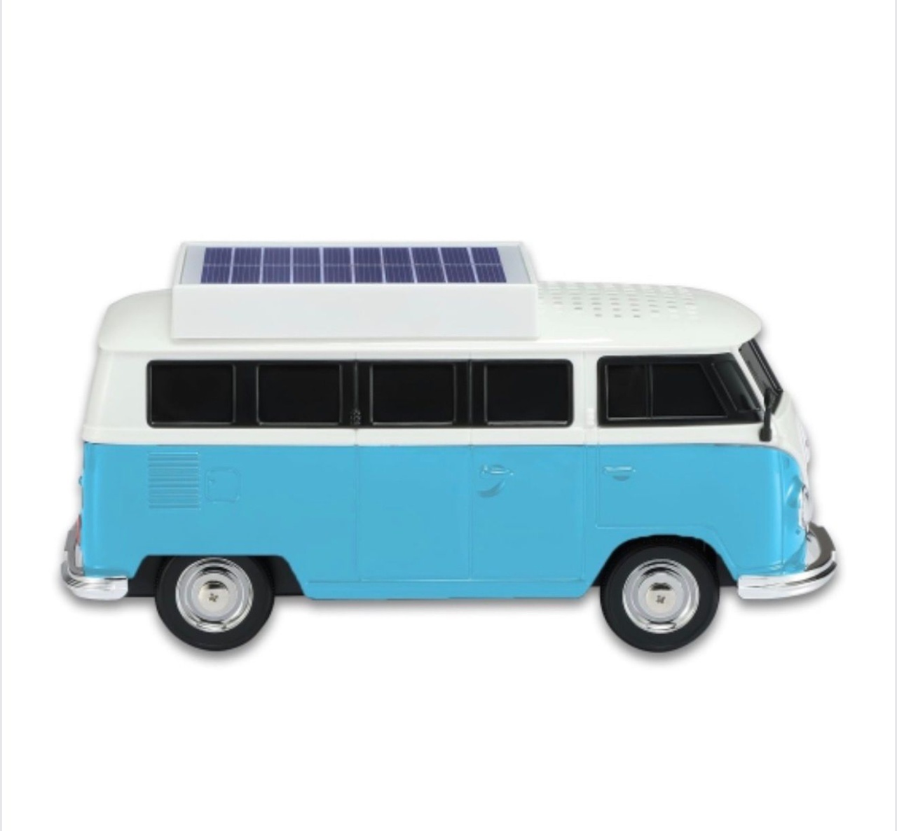 Boxă portabilă Bluetooth WSTER în formă de microbuz retro, cu încărcare solară, albastru 3