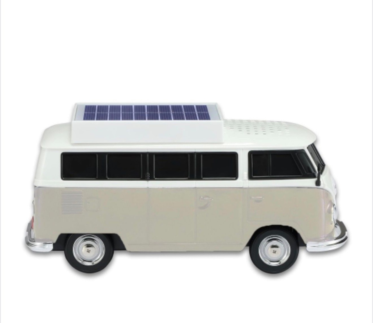 Boxă portabilă Bluetooth WSTER în formă de microbuz retro, cu încărcare solară, gri 4