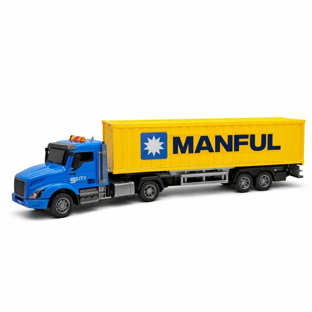 Camion transport container cu lumini si sunete, usa deschidere, model mare