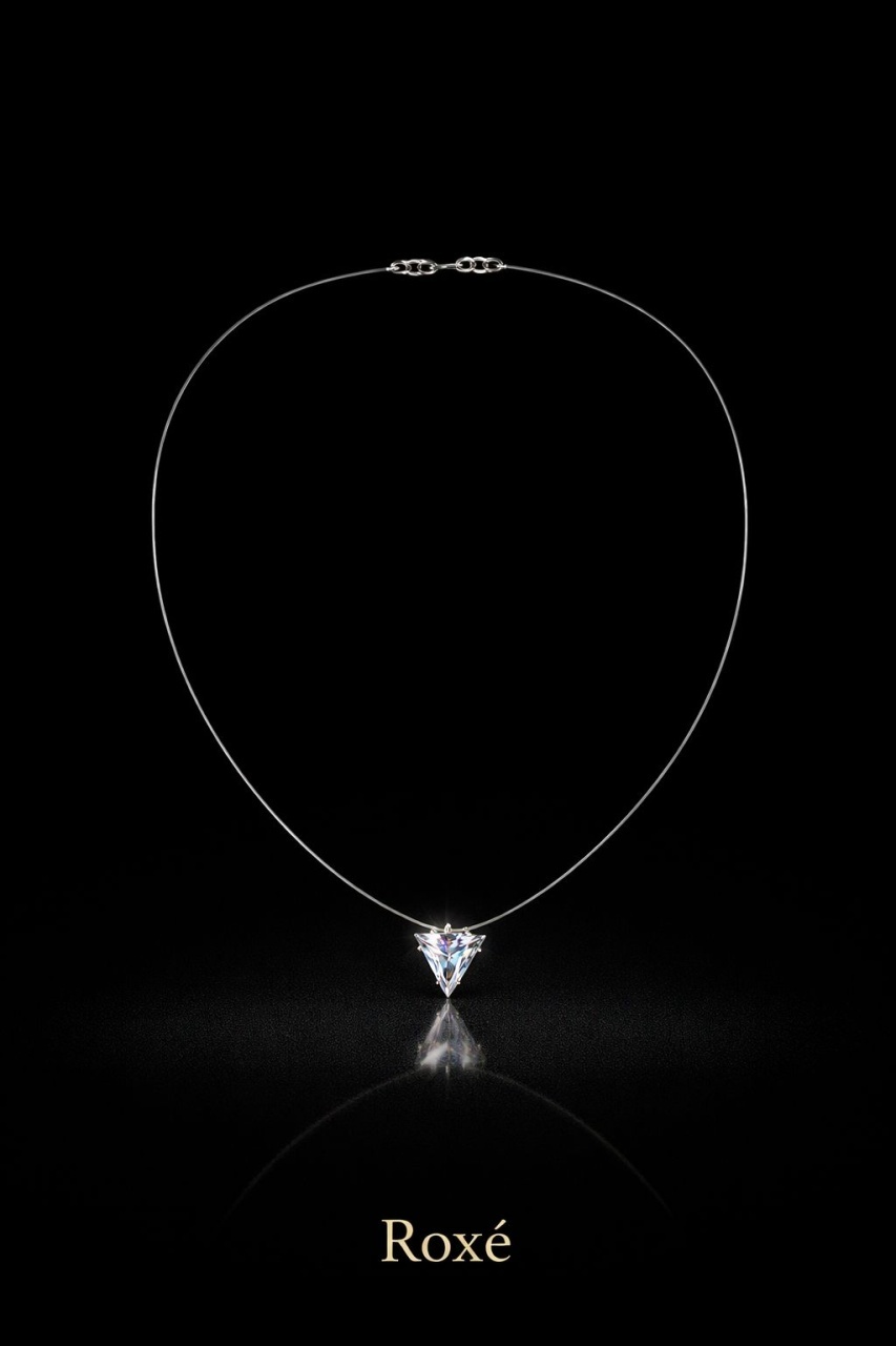 Colier Roxe cu pandantiv cristal triunghiular, 40 cm, reglabil – bijuterie elegantă damă 2