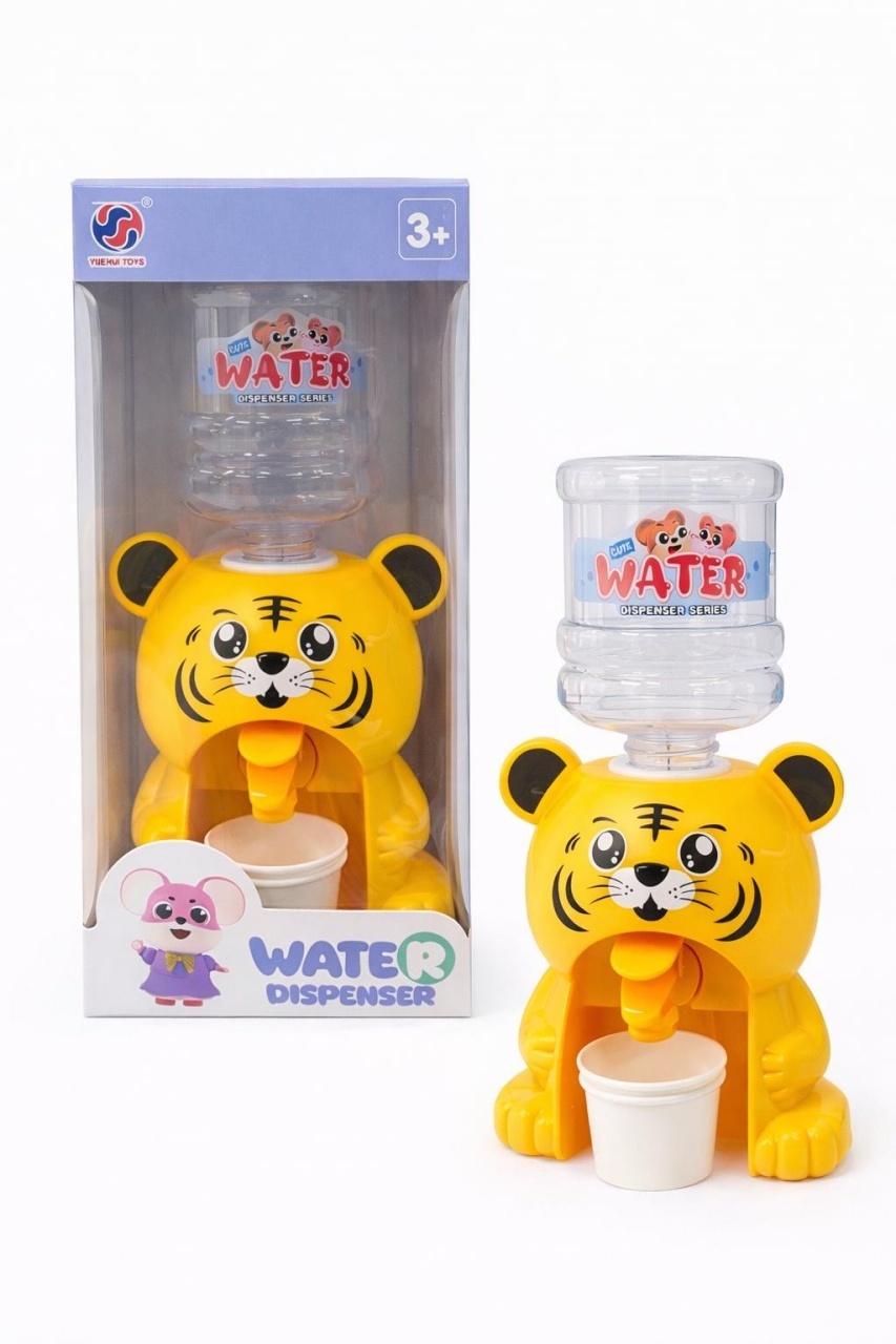 Dispenser apa pentru copii model tigru, 28.5 cm, din plastic, cu pahar inclus