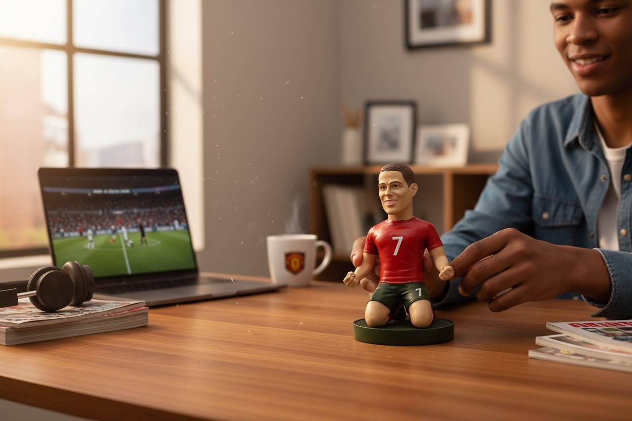 Figurina Ceramica Fotbalist , 13 cm, Model Colectie, Detalii Realiste 2