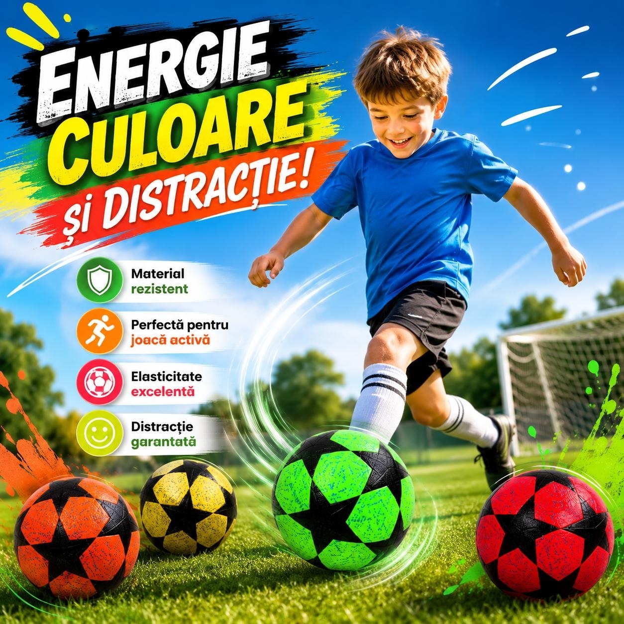 Minge Fotbal N5 pentru Copii – Culori Diverse, Material Rezistent pentru Joacă și Antrenament 2