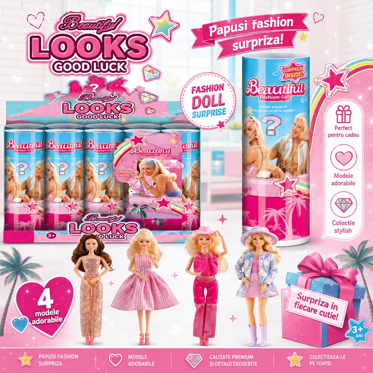 Papusa Fashion Surpriza in Cutie, 4 Modele Adorabile, 3+ Ani