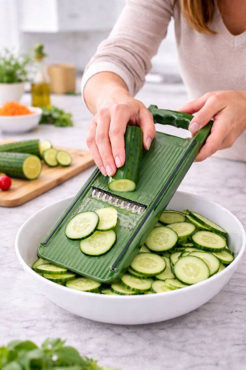 Răzătoare de bucătărie tip mandolină, plastic Verde, control ergonomic 4
