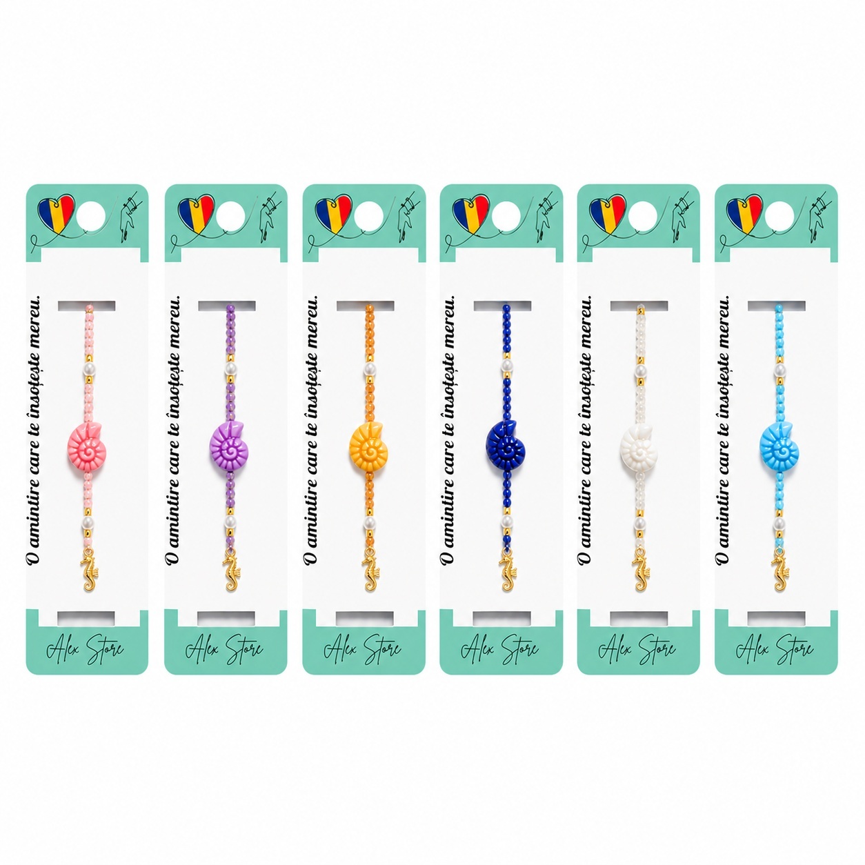 Set 12 Brățări cu Scoică, Reglabile, Multicolore, cu Mărgele Decorative , Diverse culori 1