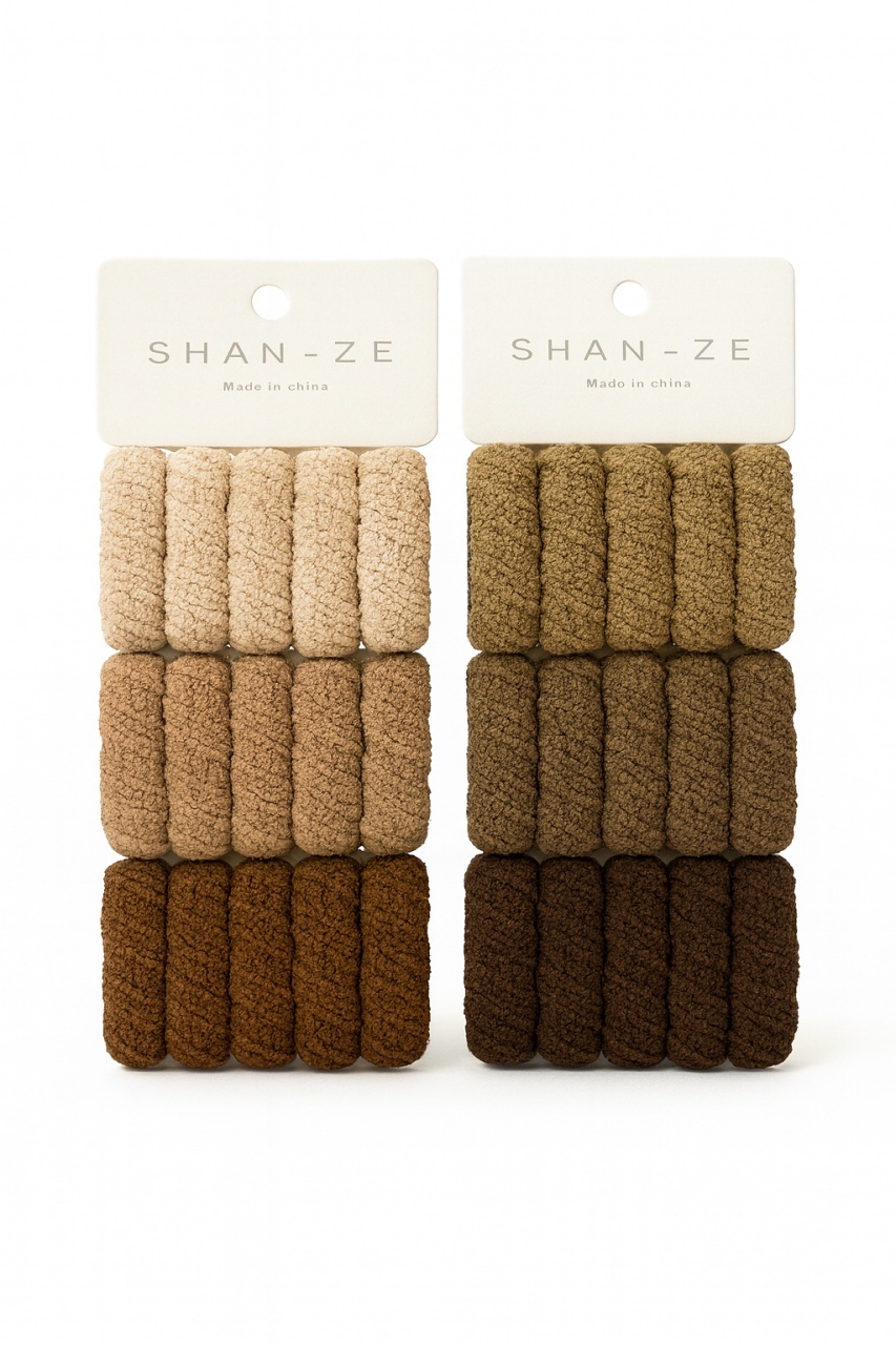 Set 12 elastice groase par, culori naturale, 2 elastice pe card, rezistente 2