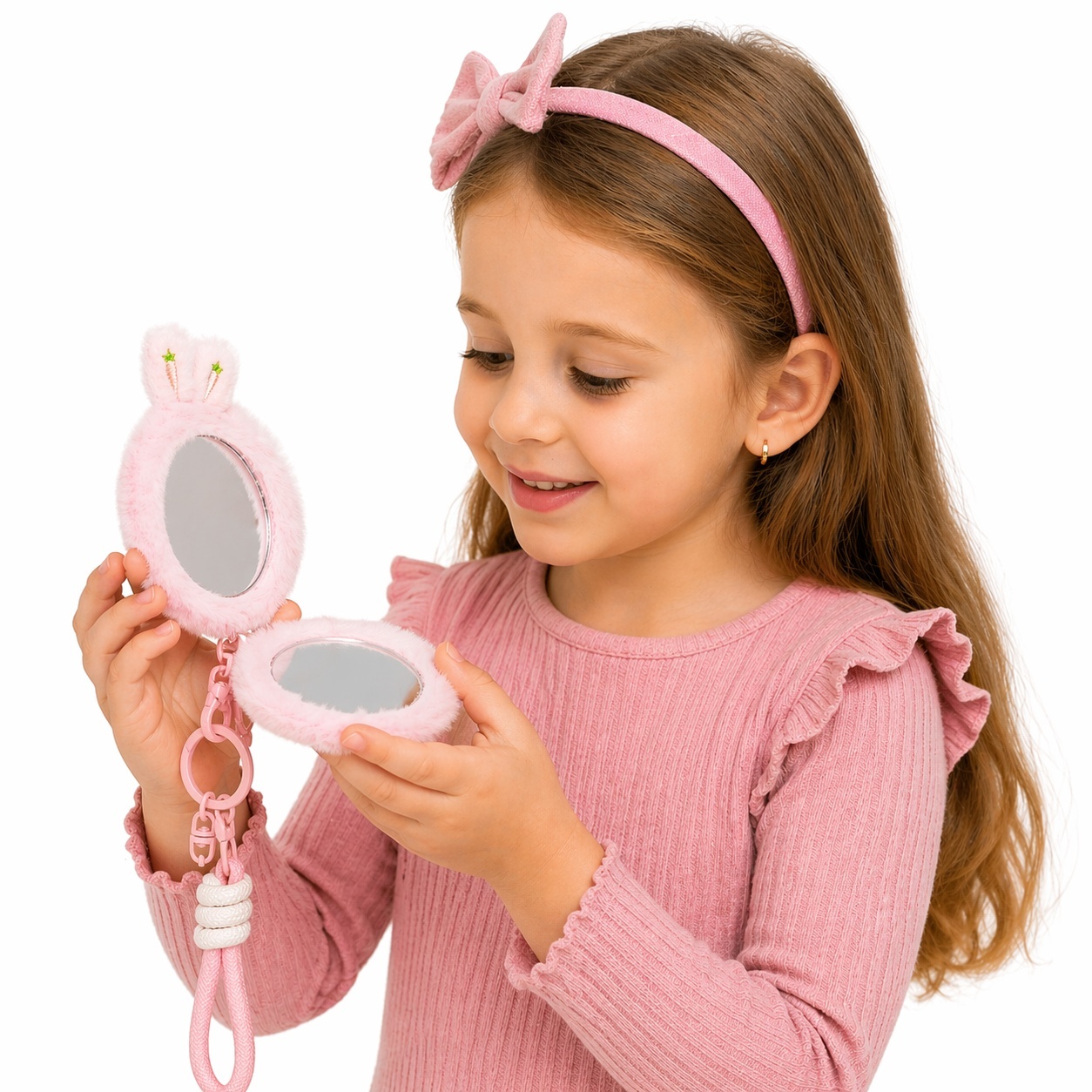 Set 12 oglinzi de plus 8 cm, breloc pufos modele adorabile 2