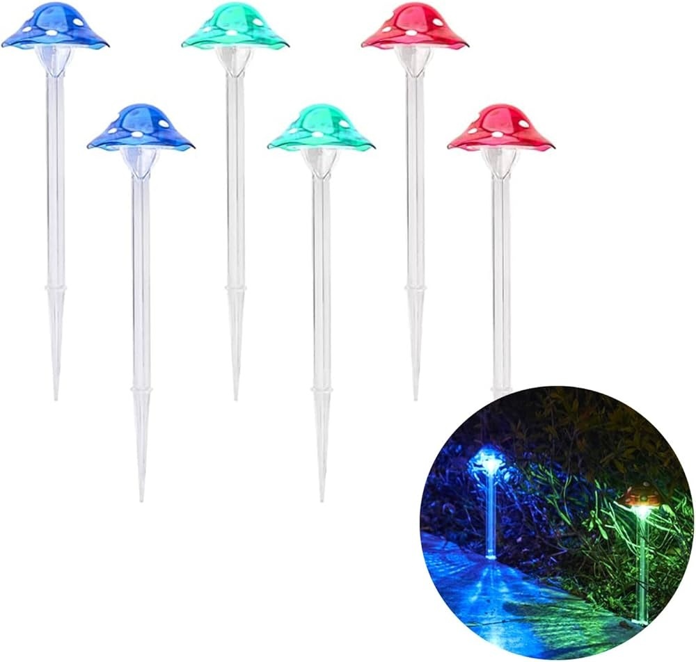 Set 3 Lampi Solare Gradina Tip Ciuperca cu LED, Decor Exterior, Panou Solar 2