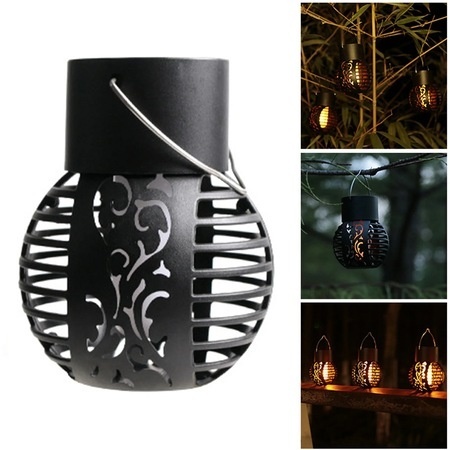 Set 4 Lămpi Solare de Grădină LED din Metal Negru, Design Modern 4