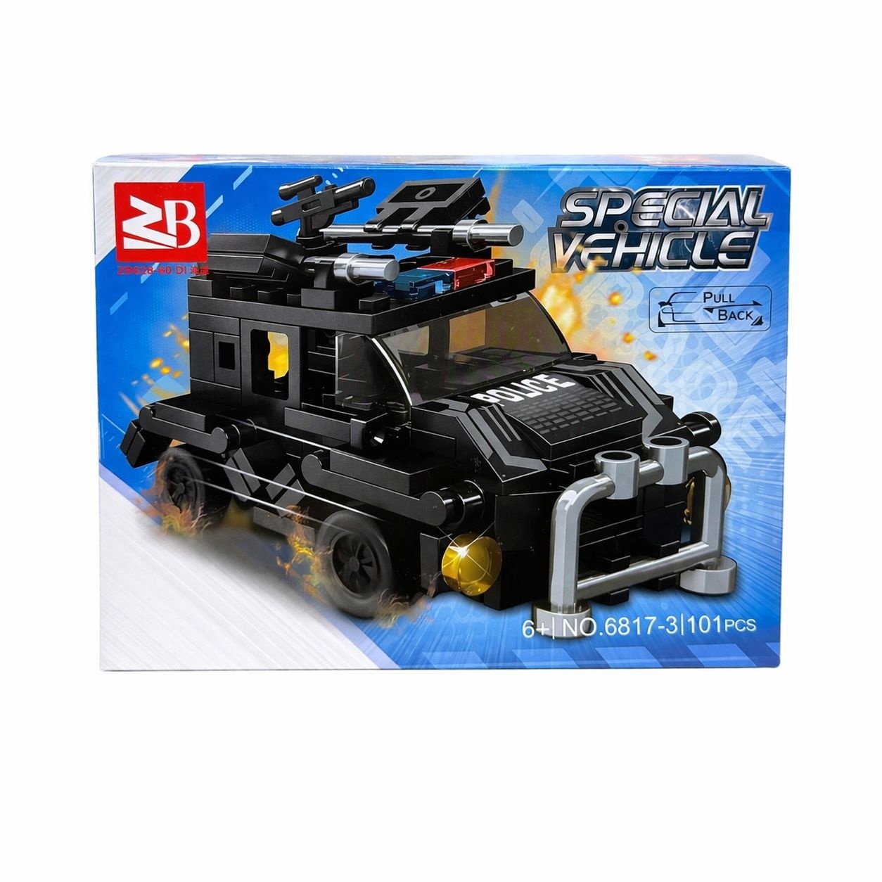 Set 8 jocuri constructie vehicule politie copii, modele diferite, 71-113 piese 4