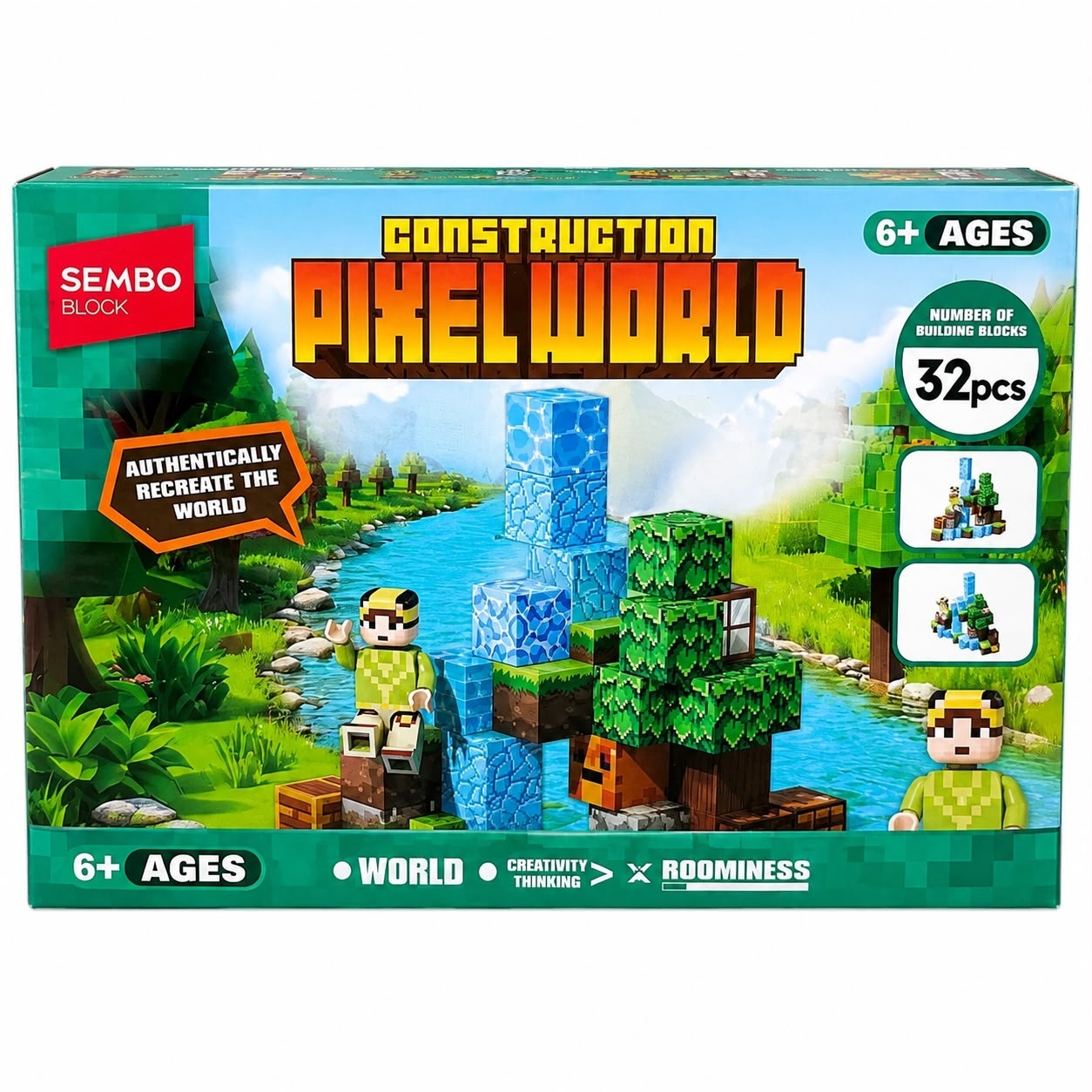 Set Constructie Cuburi Magnetice Pixel World 32 Piese – Joc de Construcție Magnetic, Blocuri Creative pentru Copii, model aleatoriu 2