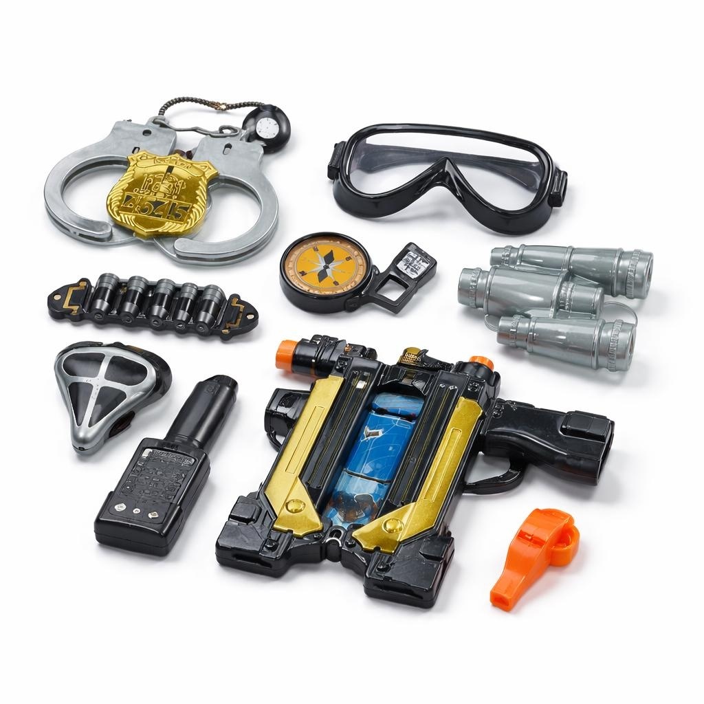 Set de jucărie Polițist cu accesorii, din plastic, interactiv