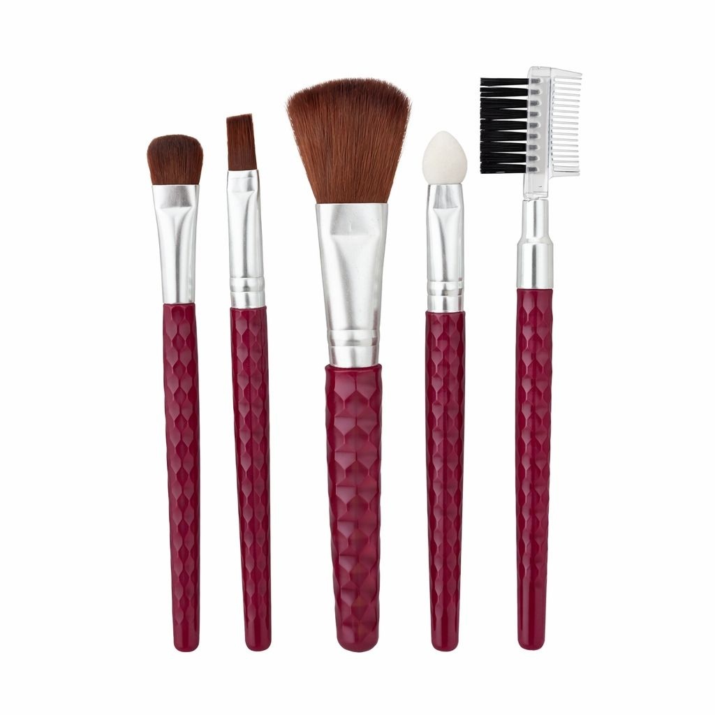 Set de pensule de machiaj , 5 piese, peri sintetici, diverse culori 2