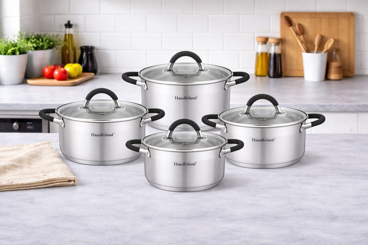 Set de vase de gătit din oțel inoxidabil, 4 piese, culoare HR121-1, ideal pentru orice bucătărie 3