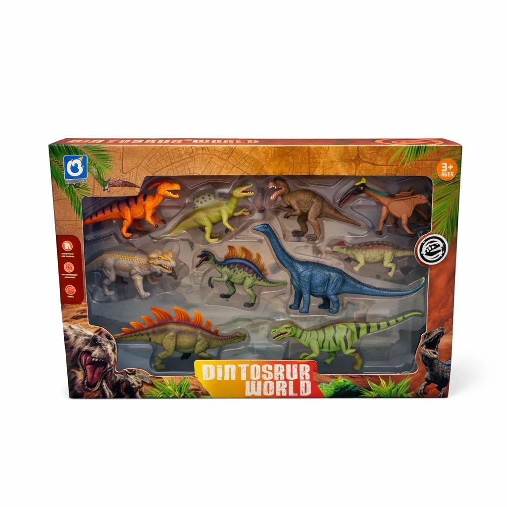 Set figurine dinozauri 12 piese, jucarii educative copii, colectie Dinosaur World