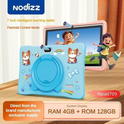 Tableta pentru copii 7 inch Android 15, 4GB RAM, 128GB, husa silicon, camera dubla, albastru 2
