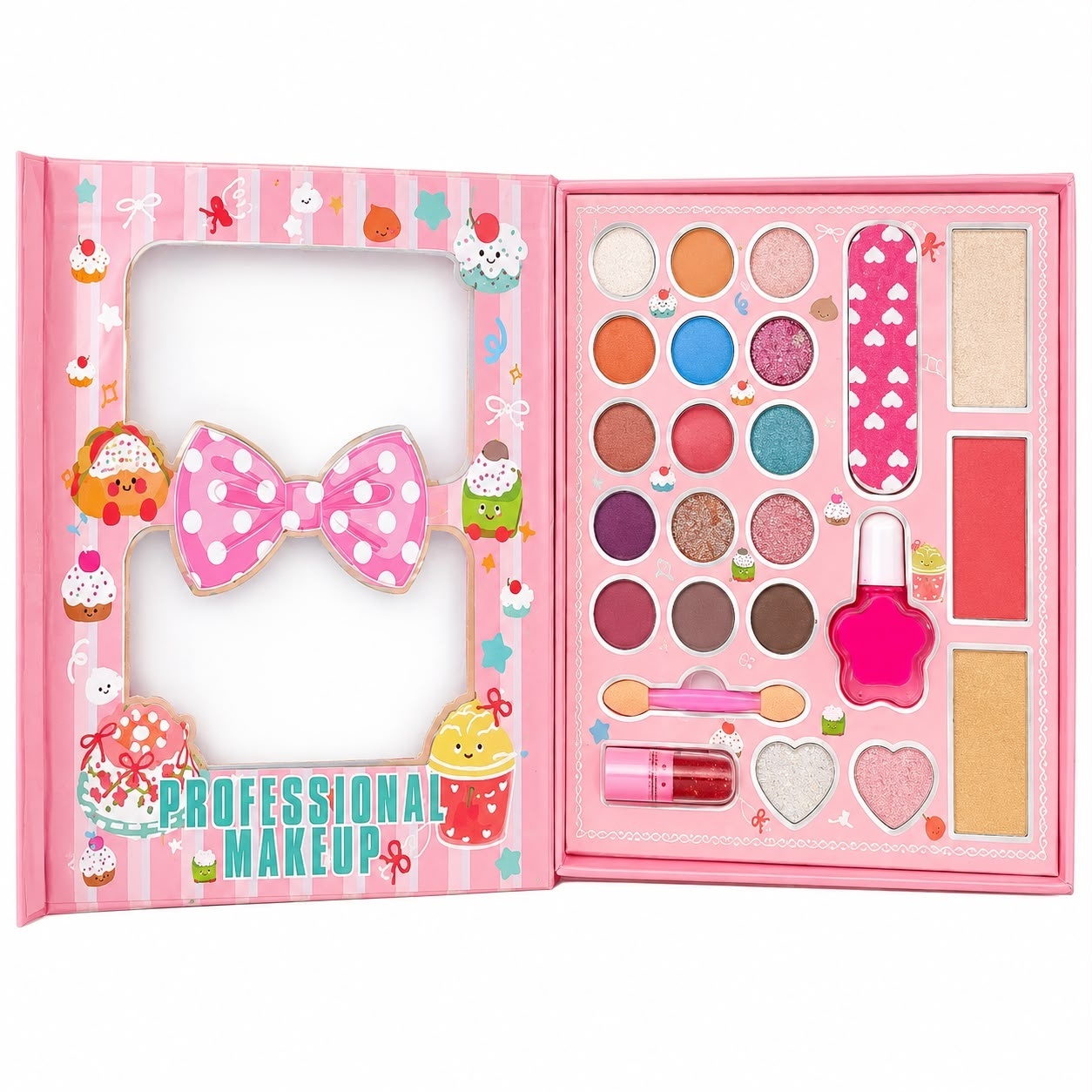 Trusă Machiaj pentru Copii Profesional Makeup – Set Cosmetice pentru Fetițe, Paletă Farduri