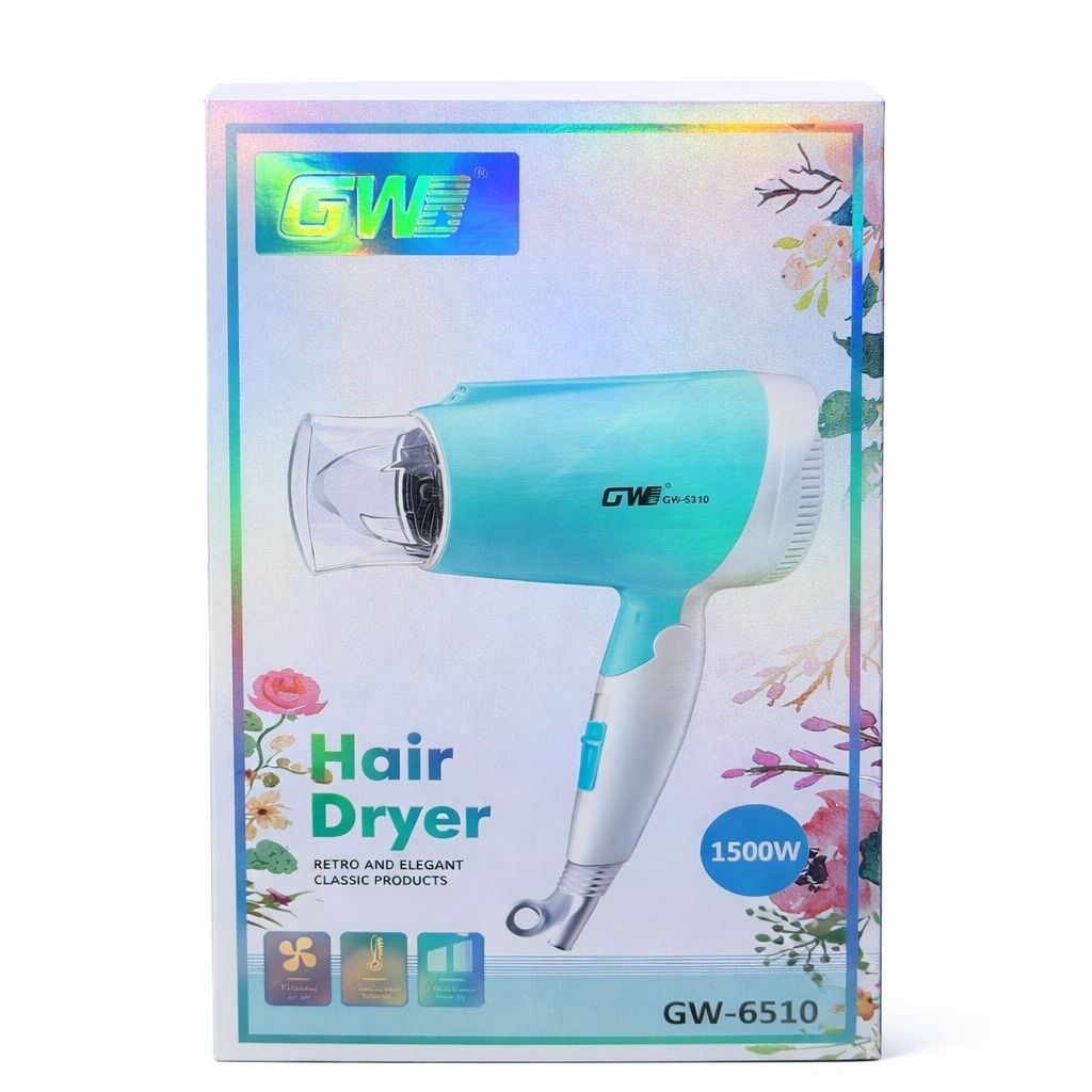 Uscator de par GW-6510, 1500W, 2 trepte viteza, duza concentrare, albastru cu alb 2