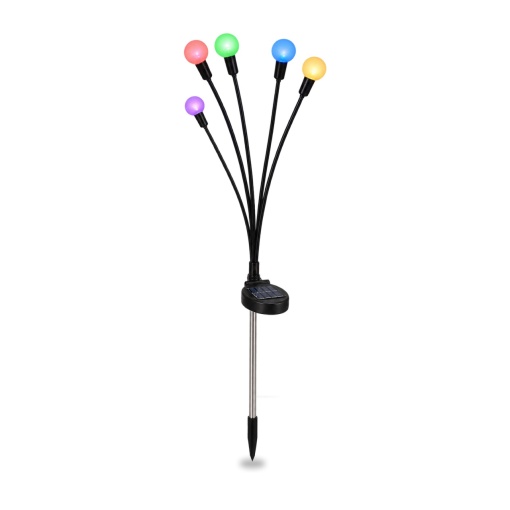 Set 2 Lampi solare decorative gradina, tip licurici, 6 LED multicolor, alimentare solara,38x6cm - Img 1