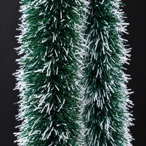 Beteală de Crăciun verde cu vârfuri albe, plastic, lungime 200 cm, diametru 15 cm - Img 4