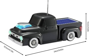 Boxa portabila Bluetooth masina vintage, radio FM, panou solar, USB, TF, lumini LED, negru - Img 8