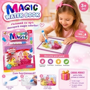 Carte de Colorat cu Apă Magică Reutilizabilă pentru Fetițe 3+ Ani – Prințese și Unicorn - Img 2