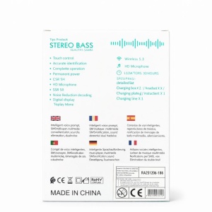 Căști wireless TWS Hongyu HY-BT11 Bluetooth 5.4 cu display LED, negru-galben - Img 3
