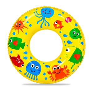 Colac Gonflabil Galben cu Peștișori și Animăluțe Marine, 50 cm – pentru Piscină și Plajă - Img 3