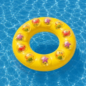 Colac Gonflabil pentru Copii 70 cm – Model Galben cu Animăluțe Marine - Img 3
