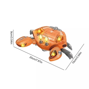Crab Robot Interactiv cu Lumini si Muzica , Mecha Crab, 20x10x9 cm - Img 2