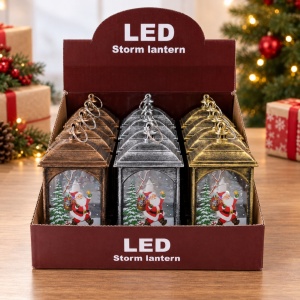 Felinar de Crăciun LED cu efect flacără, din plastic, set de 12 bucăți, 7x13 cm - Img 3