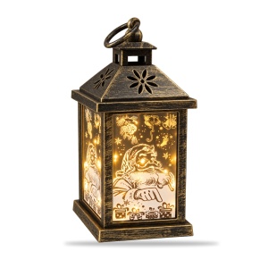 Felinar decorativ de Crăciun cu LED, model Moș Crăciun, 25x11 cm - Img 2