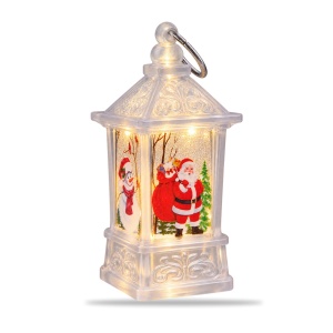 Felinar decorativ de Craciun cu lumina, model Mos Craciun sau Om de Zapada, 9x4cm