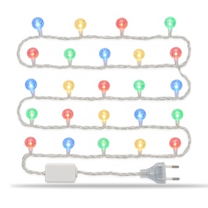 Instalație LED tip liniar, 4 m, 20 LED-uri cu model globulet, multicoloră, fir alb, interconectabilă - Img 6