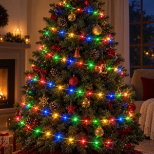 Instalație LED Tip liniar din sarma siliconata, 50 m, 400 LED multicolor - Img 4