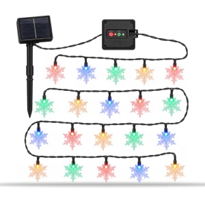 Instalatie solara de Craciun, LED in forma de fulgi de nea, 4 m, 20 LED multicolore - Img 2