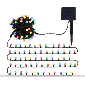 Instalație solară luminoasă de Crăciun, 10 m, 100 LED multicolor, LED tip globuleț - Img 5