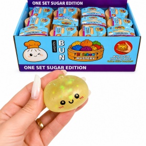Jucărie Antistres Mini Squishy Dumpling Mystery Cu Sclipici 5,5cm – Gălușcă Squishy Surpriză, Super Moale - Img 3