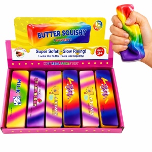 Jucărie Antistres Squishy Butter Multicolor, 13 cm, Slow Rising, Super Moale, Model Aleatoriu - Img 3