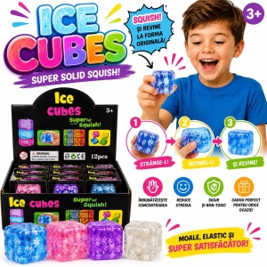 Jucărie Antistres Squishy Cub cu Fulgi de Nea, Slow Rising, Moale și Elastică, Model Aleatoriu